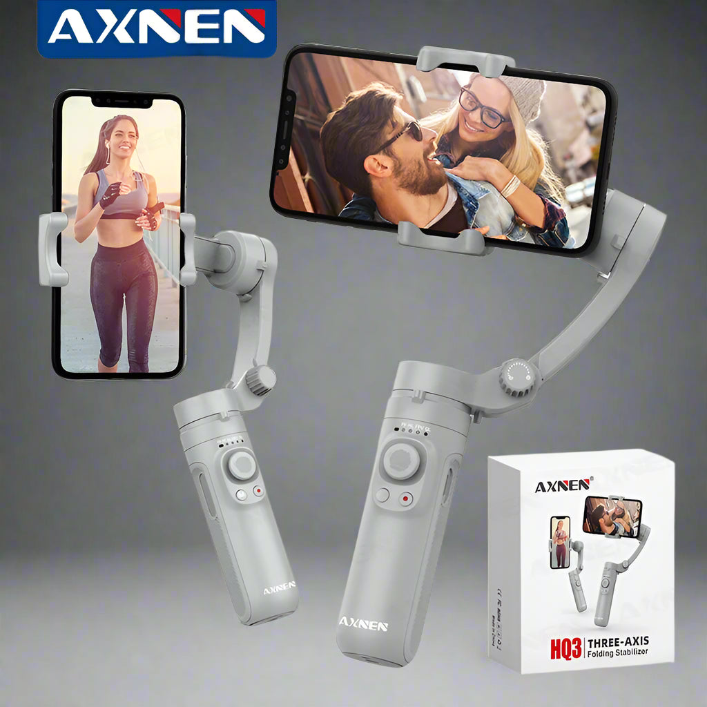 HQ3 3-Axis Gimbal Stabilizer for Smartphone Handheld Phone Video Record, Android Iphone Tiktok Vlog Cellphone Stabilizer